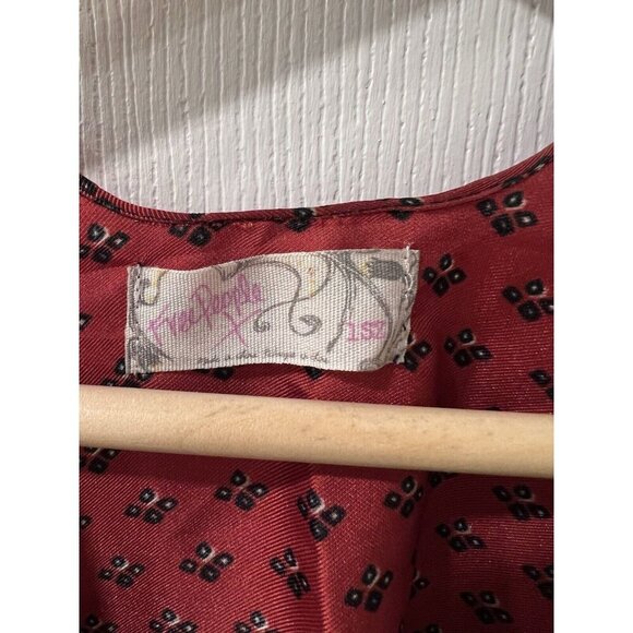 FREE PEOPLE Mon Cheri Silky Patchwork Kimono One Size Boho Red Teal NWOT - Picture 7 of 9